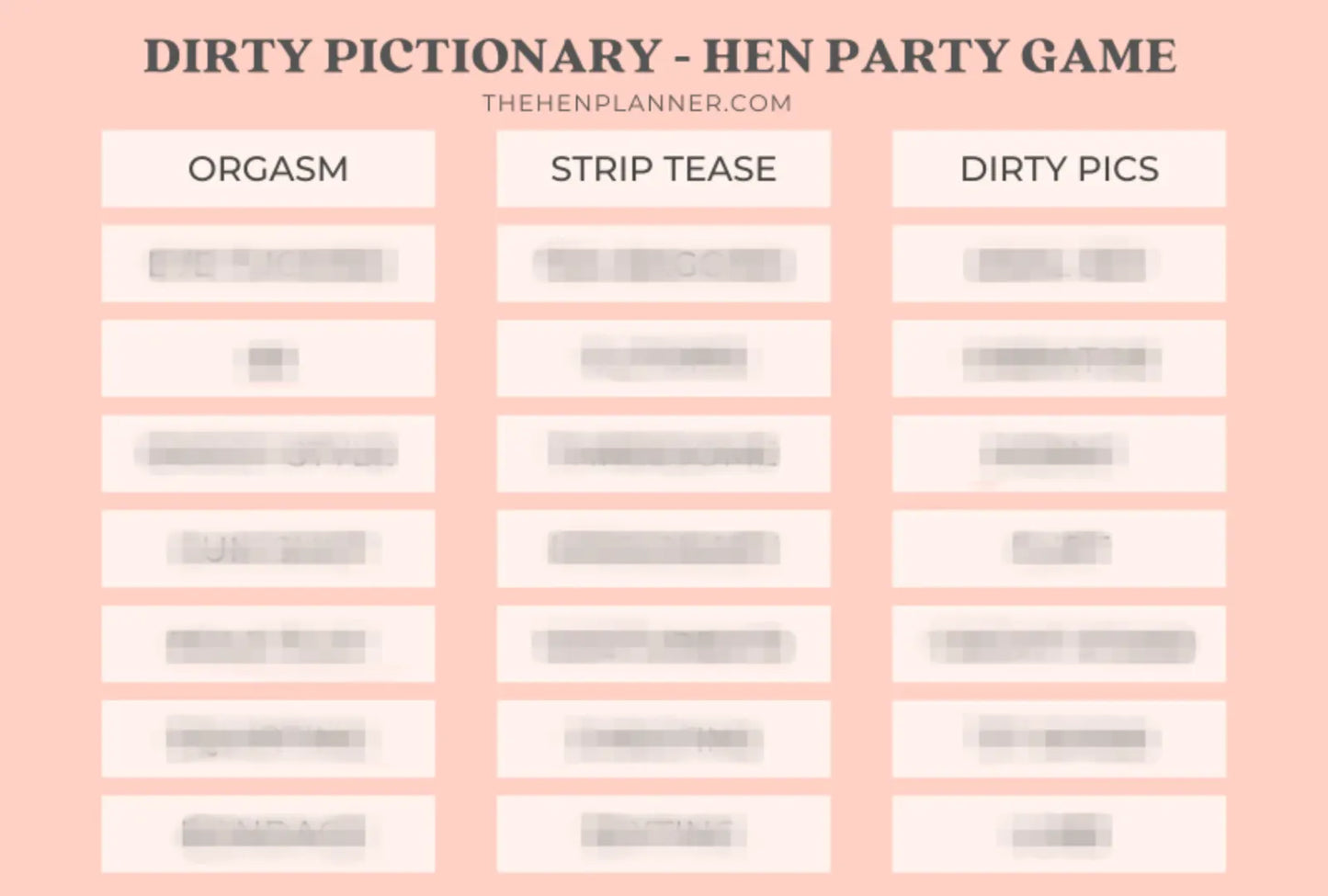 Dirty Pictionary: Naughty Hen Party Game