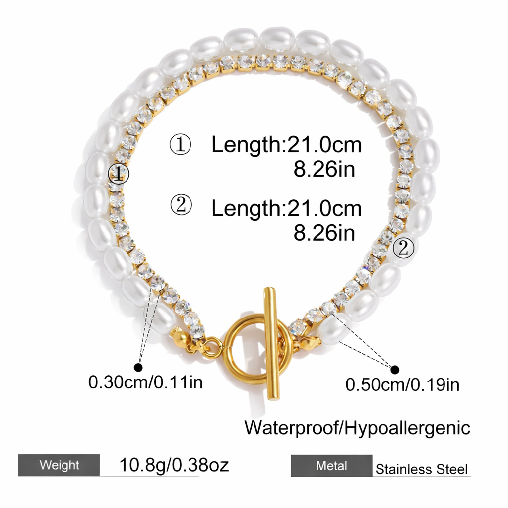 Dainty Pearl Toggle Bracelet - The Hen Planner