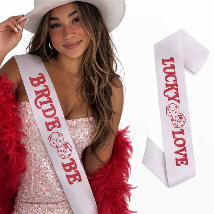 Vegas Hen Party Bride Sash – “Bride To Be” or “Lucky in Love” - The Hen Planner