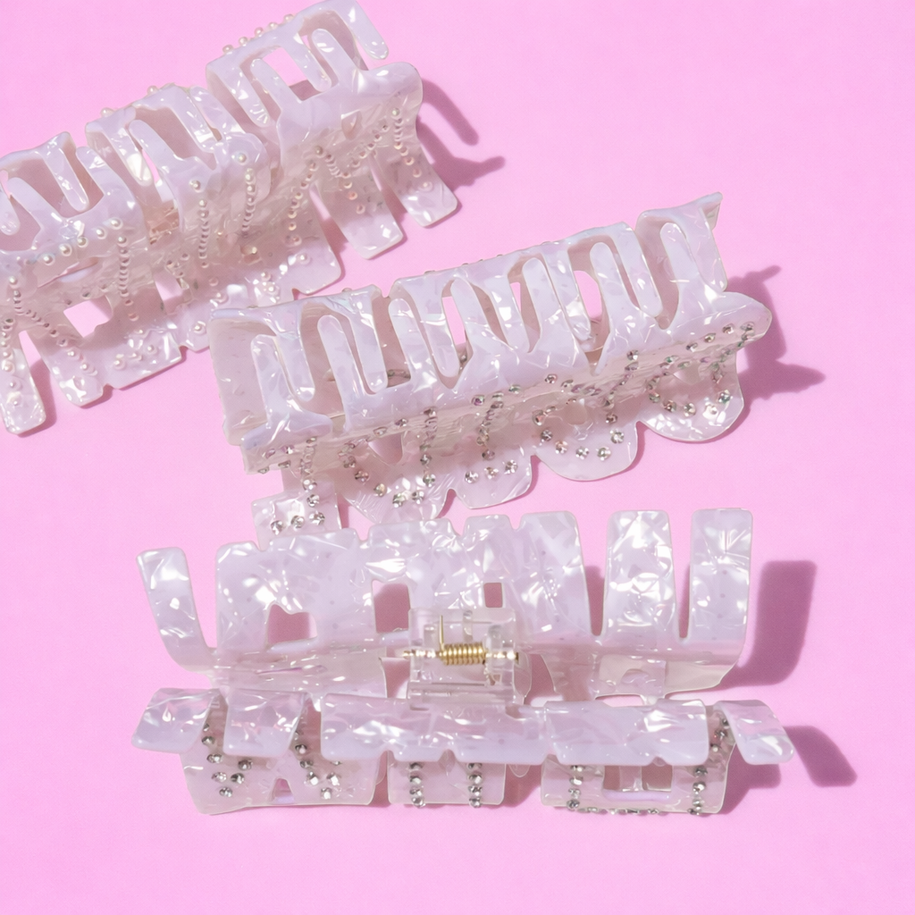 Pearl Letter Hair Claw Clip | Bride, Mrs & Wifey Hair Clip