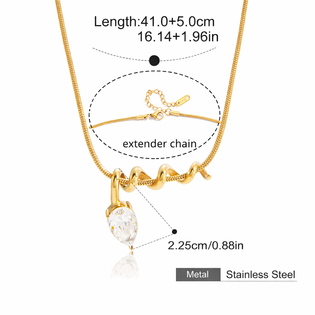 Water Drop Pendant Necklace - The Hen Planner