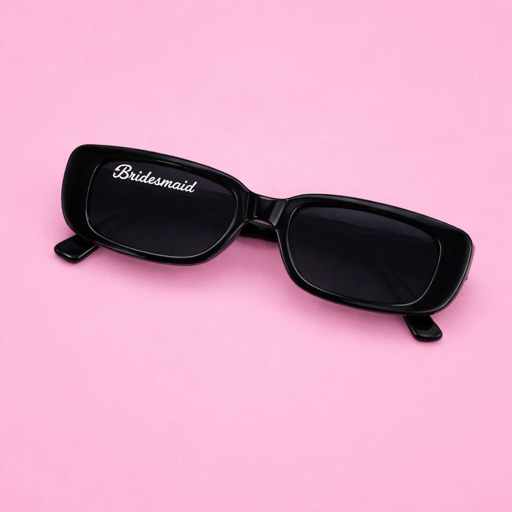 Y2K Bridesmaid Sunglasses Sunnies Bride 1990's Rectangle Glasses Bachelorette Party Bride To Be Beach Honeymoon Bridal Shower The Hen Planner
