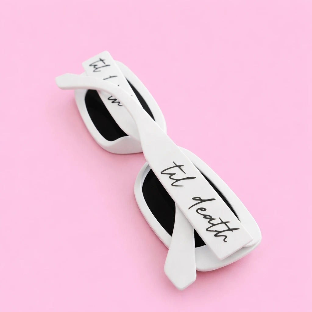 Til Death Sunglasses Retro Anniversary Wedding Bride To Be Honeymoon Gothic Halloween Bridal Shower Bachelorette Party Decor The Hen Planner