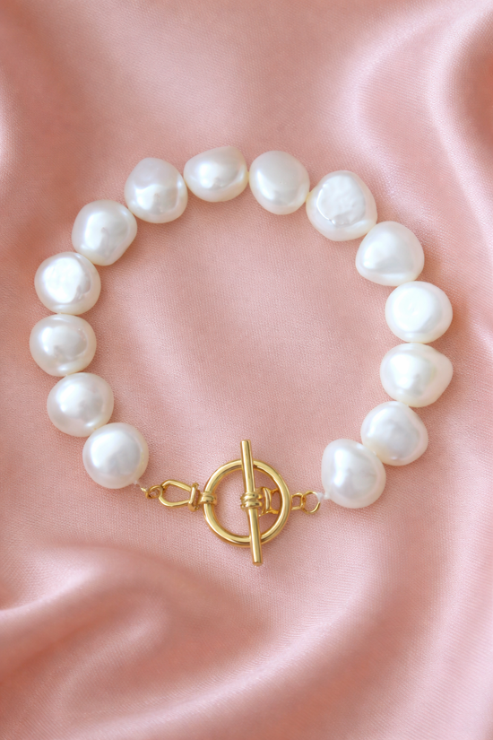 Baroque genuine freshwater pearl bracelet for the bride