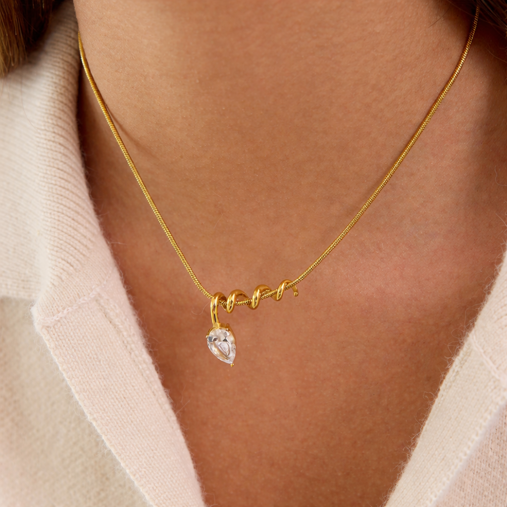 Water Drop Pendant Necklace - The Hen Planner