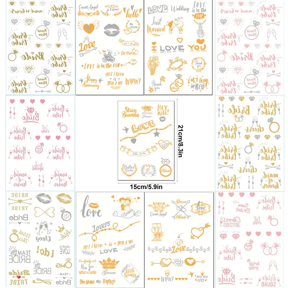 Bachelorette Party Temporary Tattoos Rose Gold Bride To Be Sticker Team Bride To Be Bridesmaid Wedding Hot Stamping Gifts Favors The Hen Planner