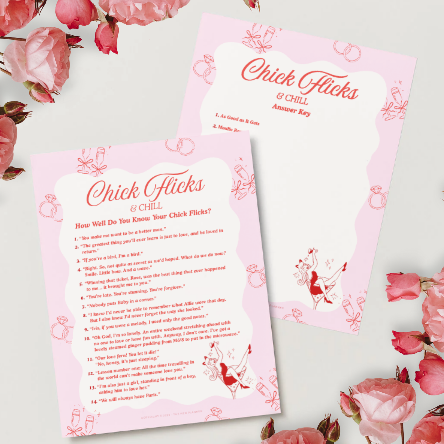Chick Flicks Hen Party Printable Game