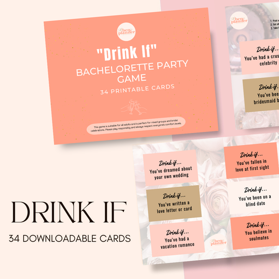 Drink If printable hen party drinking game cards