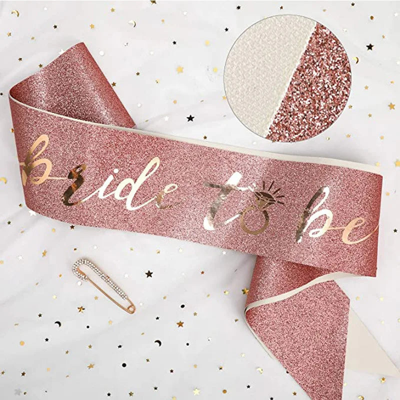 Rose Gold Glitter Bride To Be Sash