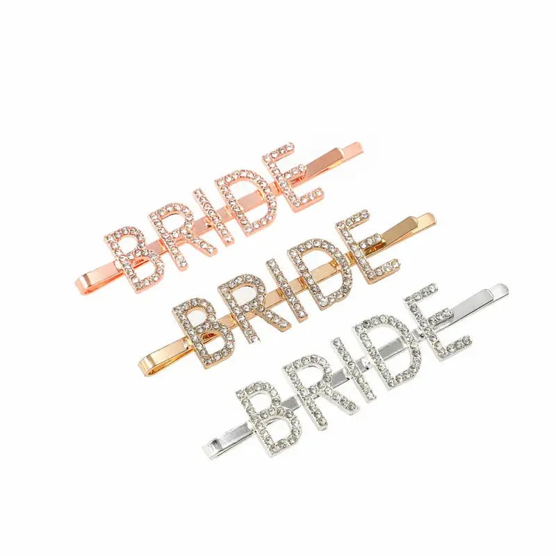 Rose Gold Glitter Rhinestone team Bride Hair Clip Hairpin Bridal shower Wedding Bachelorette hen night Party decoration gift The Hen Planner
