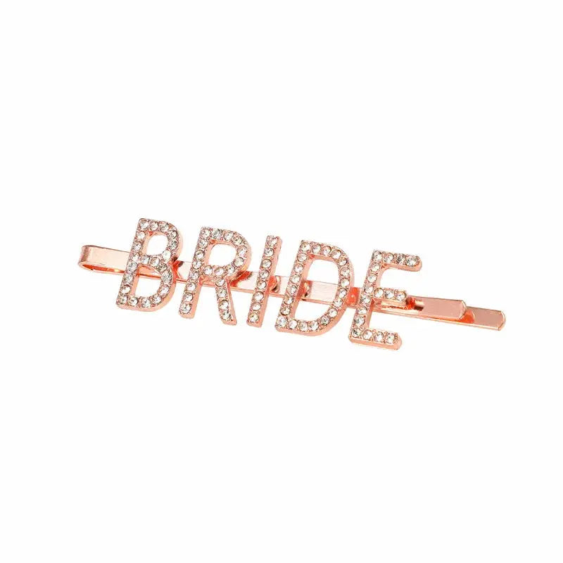 Rose Gold Glitter Rhinestone team Bride Hair Clip Hairpin Bridal shower Wedding Bachelorette hen night Party decoration gift The Hen Planner