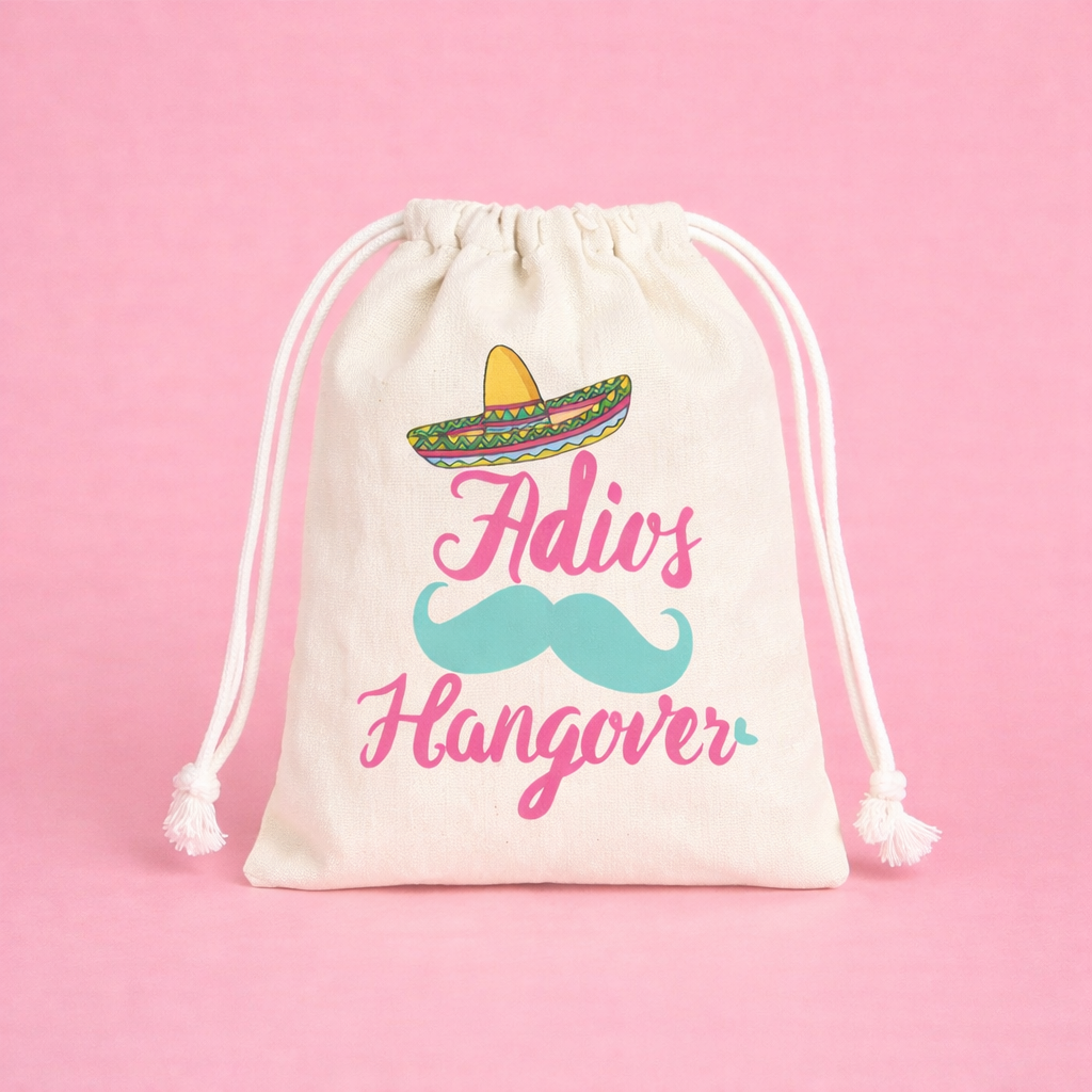 Set of 5 “Adios Hangover” Hangover Kit Bags