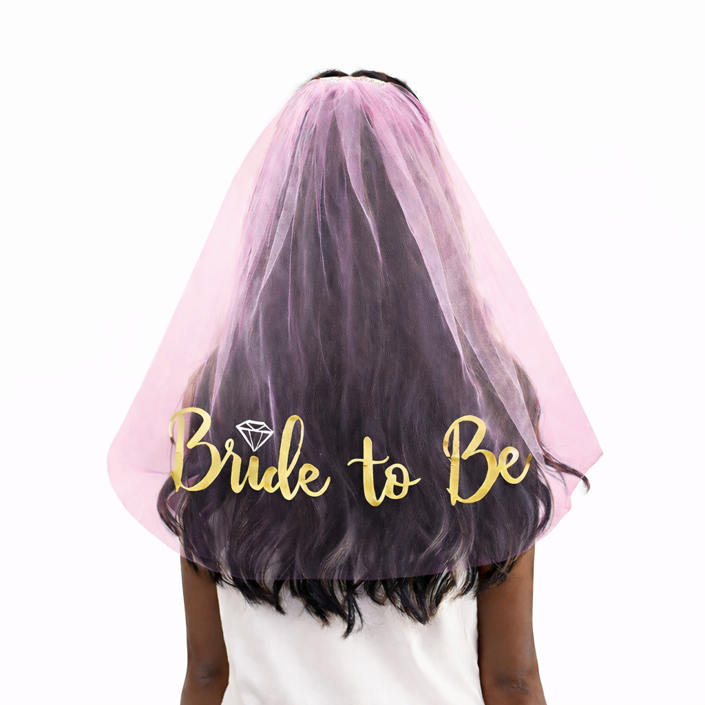 Pink Bride to Be Veil