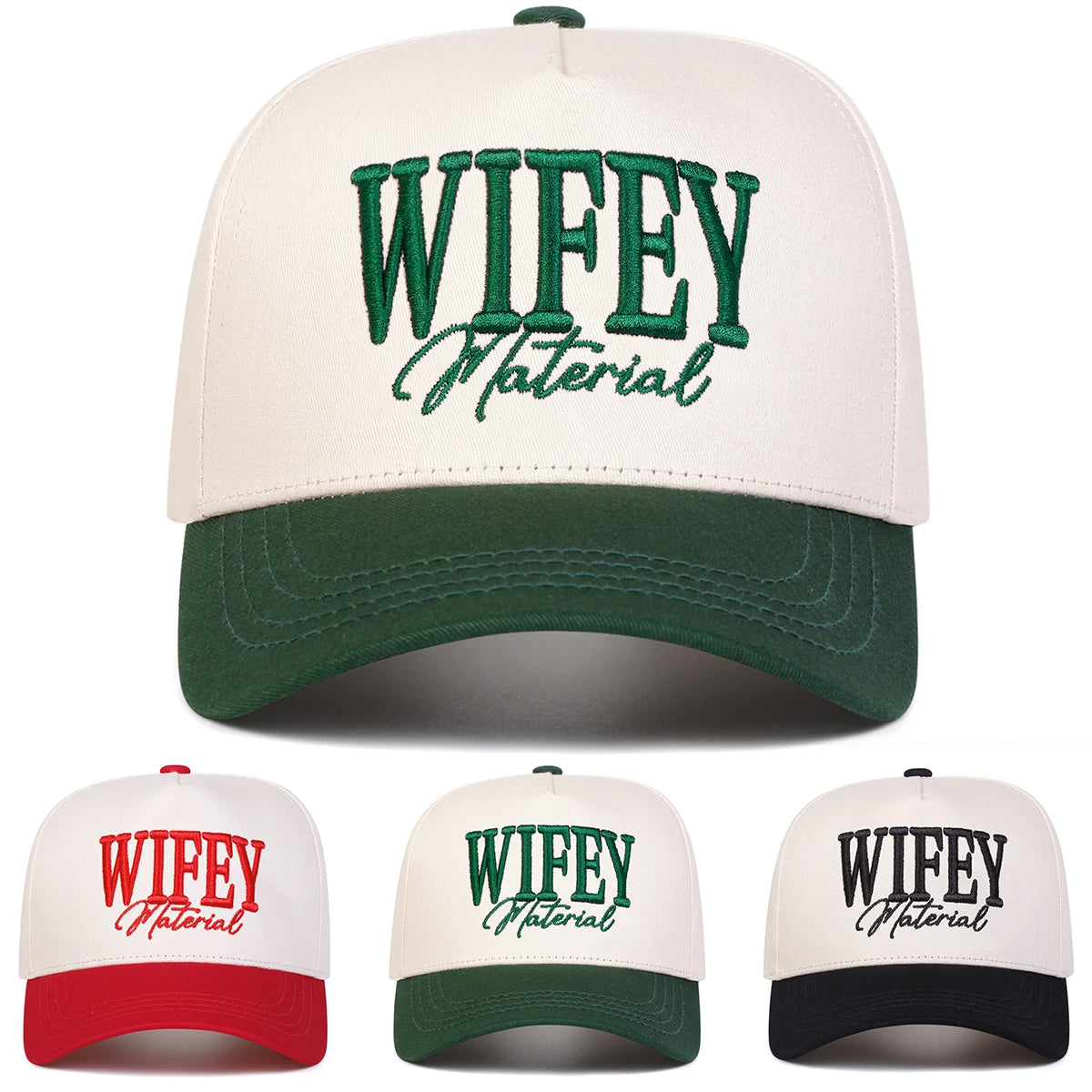 Unisex WIFEY MATERIAL Letter Embroidery Baseball Caps Spring and Autumn Outdoor Adjustable Casual Hats Sunscreen Hat Sports Cap The Hen Planner