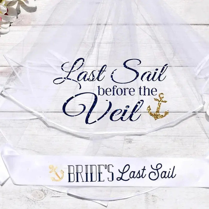 Last Sail Before the Veil Bridal Sash or Veil - The Hen Planner