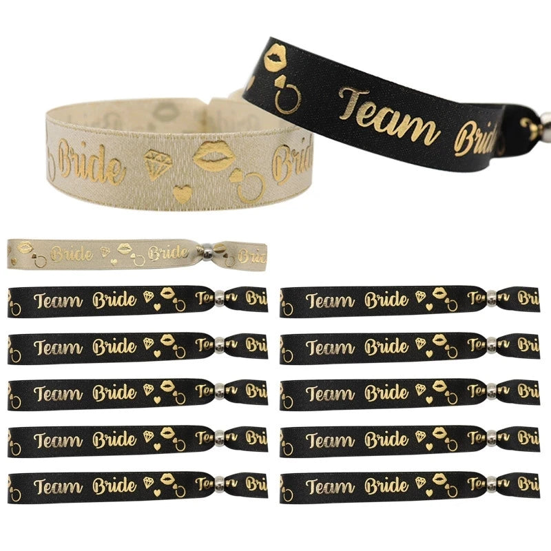 Team Bride Hen Party Wristbands (11 Pieces)