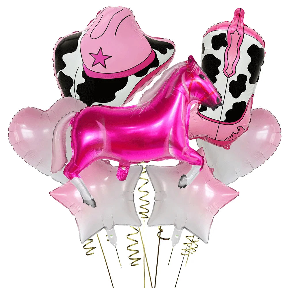 7 Piece Pink Western Balloon Set (3 Colour Options)