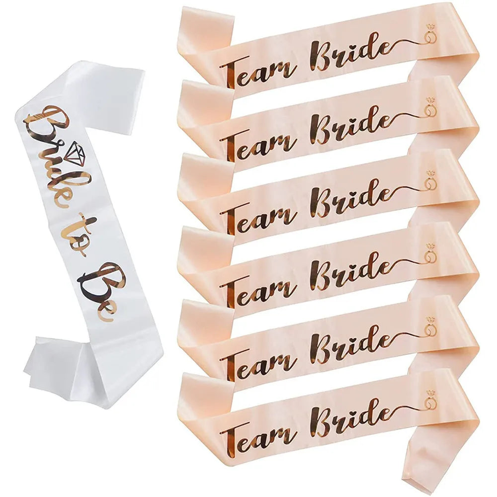 Team Bride Satin Sash Set