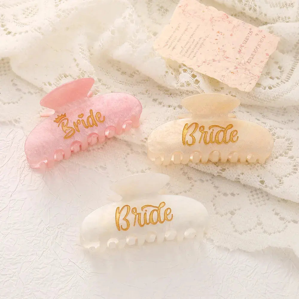 NEW Korean Style Letter Bride Acrylic Hair Claw Valentine's Day Gift Claw Clip Crab Hair Clip for Women Girls Hair Accessories The Hen Planner