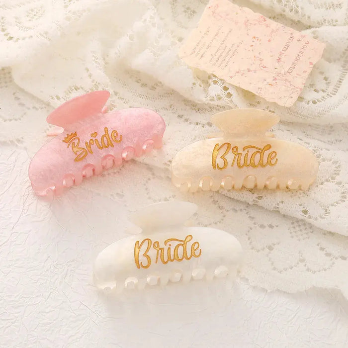 NEW Korean Style Letter Bride Acrylic Hair Claw Valentine's Day Gift Claw Clip Crab Hair Clip for Women Girls Hair Accessories The Hen Planner