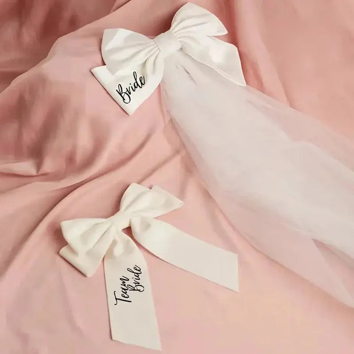 Bride Bow Veil or Team Bride Hair Bow - The Hen Planner