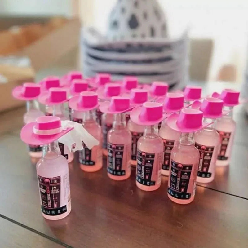 10PCS Mini Cowboy Hat Shooter Topper Disco Cowgirl Hats for Bachelorette Party Favors Bridal Party Gifts Wine Bottle Drink Tops The Hen Planner