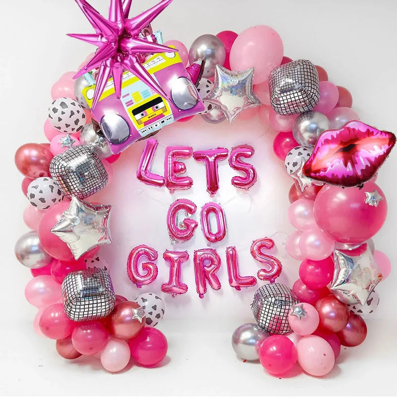 Let’s Go Girls Balloon Garland Kit – 138 Piece Pink Cowgirl Party