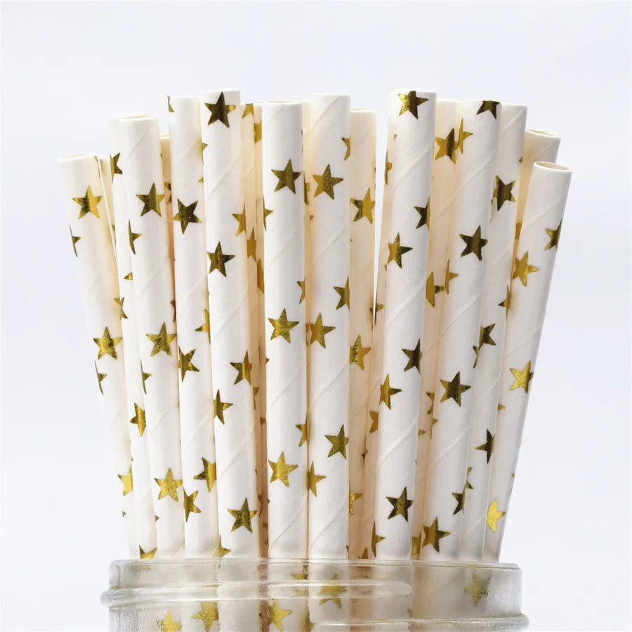 Gold Star Paper Straws