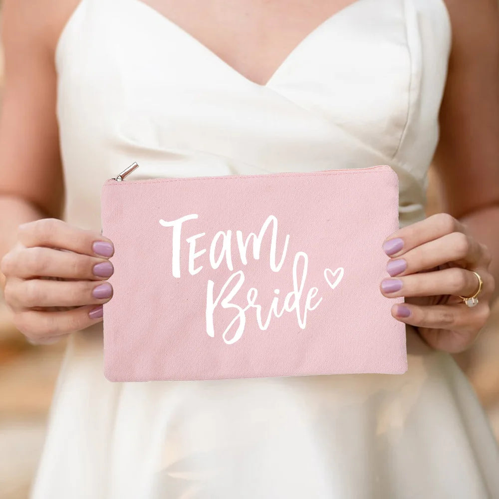 Bride & Team Bride Makeup Bag – Lightweight Hen Party Cosmetic Pouch