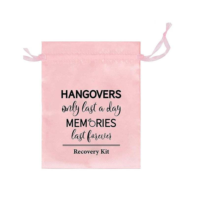 Set of 5 Pink Hangover Recovery Kit Bags