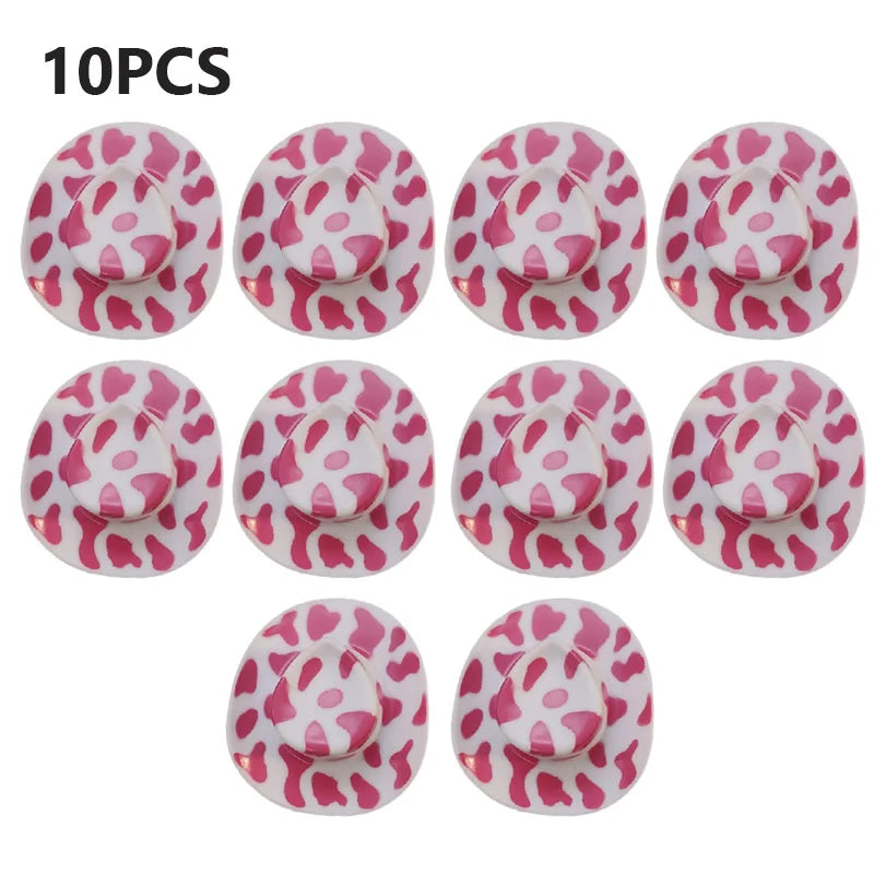 10PCS Mini Cowboy Hat Shooter Topper Disco Cowgirl Hats for Bachelorette Party Favors Bridal Party Gifts Wine Bottle Drink Tops The Hen Planner
