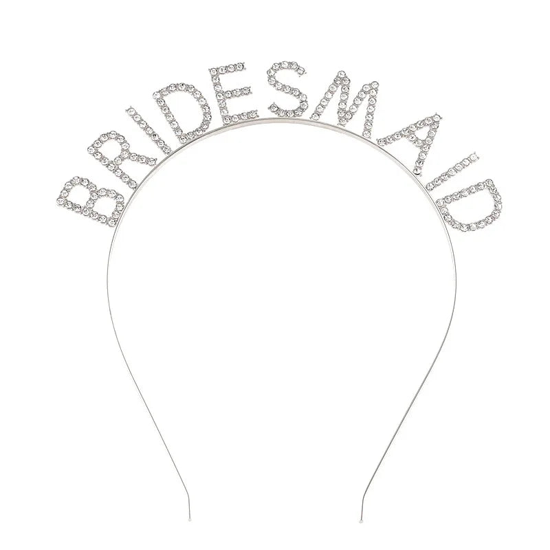 Bridesmaid Crystal Letter Headband (Rose Gold, Silver or Gold)