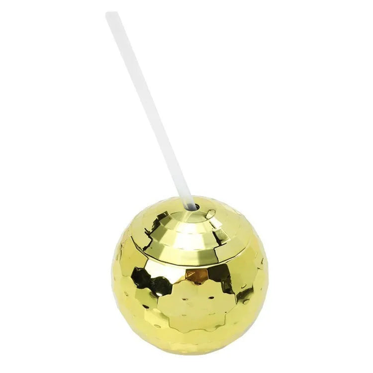 Disco Ball Cup with Straw