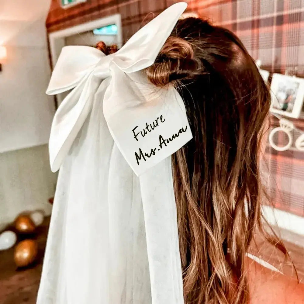 Personalized Future Mrs Bride Bow Veil Custom Name Hen Party Bridal Bow Future Mrs Veil Bachelorette Wedding Decor Bride To Be The Hen Planner