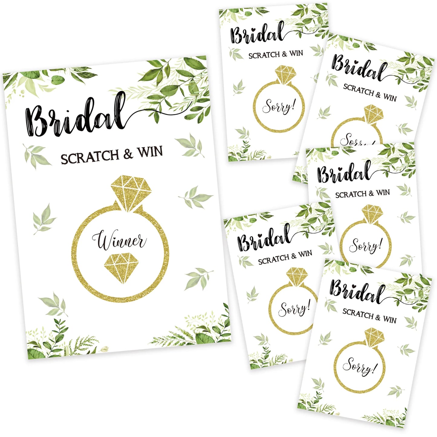 Bridal Shower Scratch Card Game