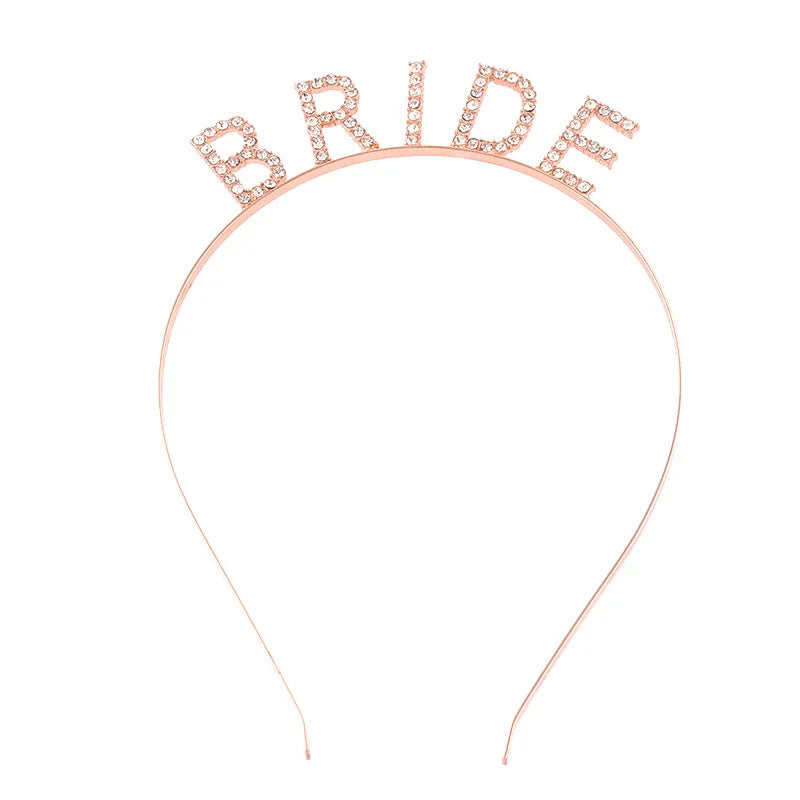 Bride Crystal Letter Headband (Silver, Gold, or Rose Gold)