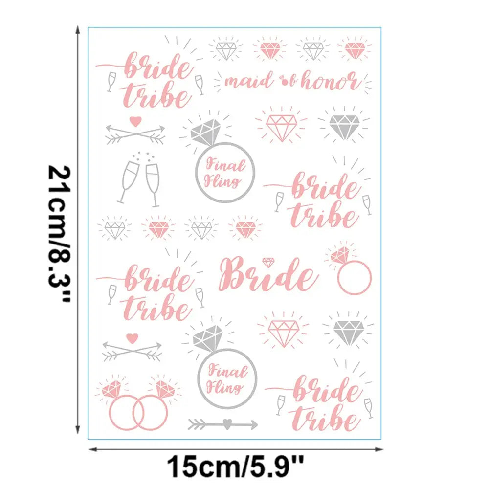 Bachelorette Party Temporary Tattoos Rose Gold Bride To Be Sticker Team Bride To Be Bridesmaid Wedding Hot Stamping Gifts Favors The Hen Planner