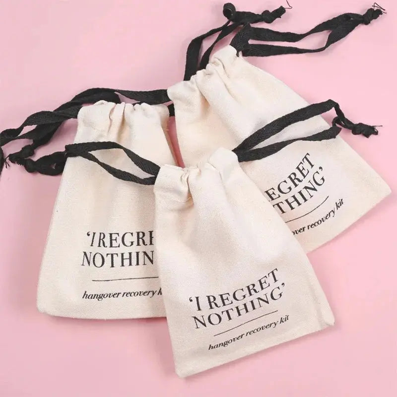 5pcs i Regret Nothing Hangover Recovery Kit Bags Bachelorette hen Party Bridal Shower Wedding decoration bridesmaid guest gift The Hen Planner