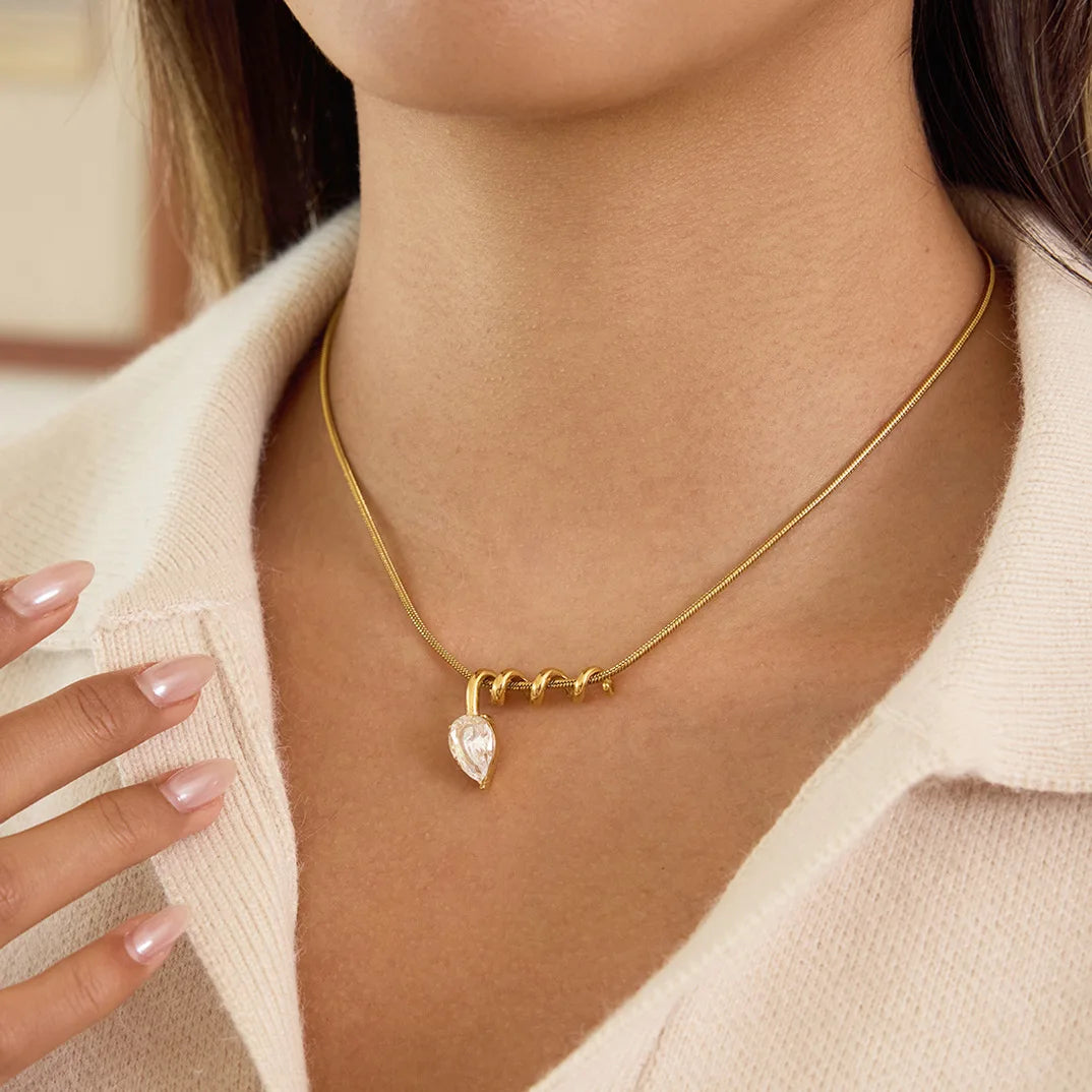 Water Drop Pendant Necklace - The Hen Planner