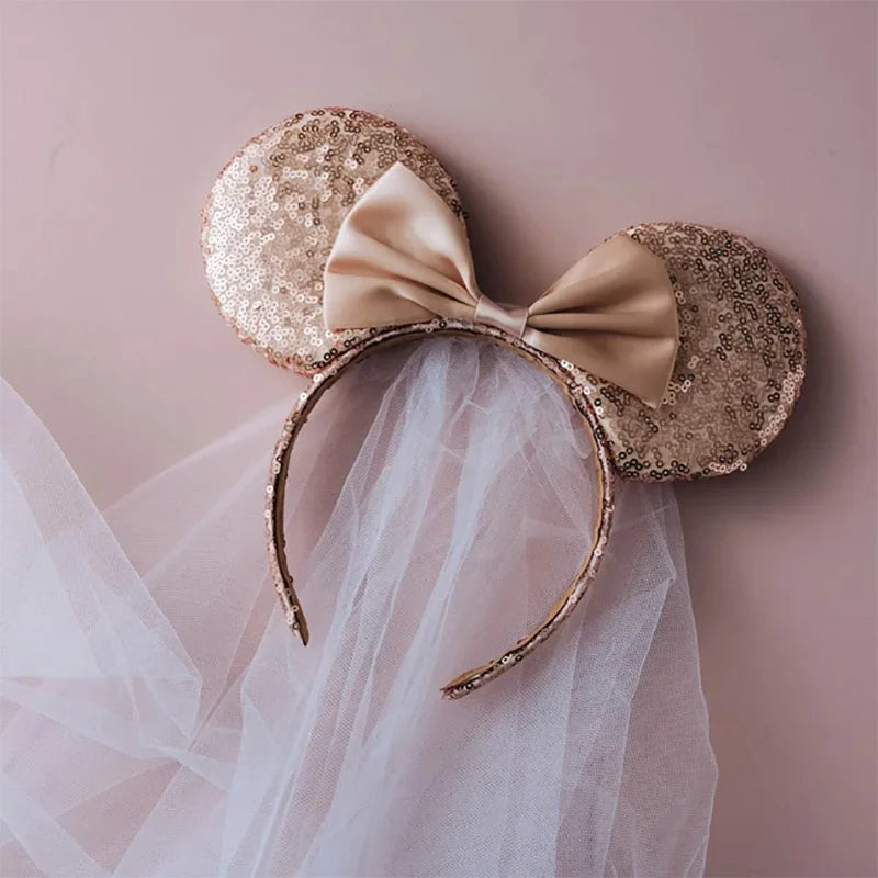 Bride Mouse Ears Veil Headband