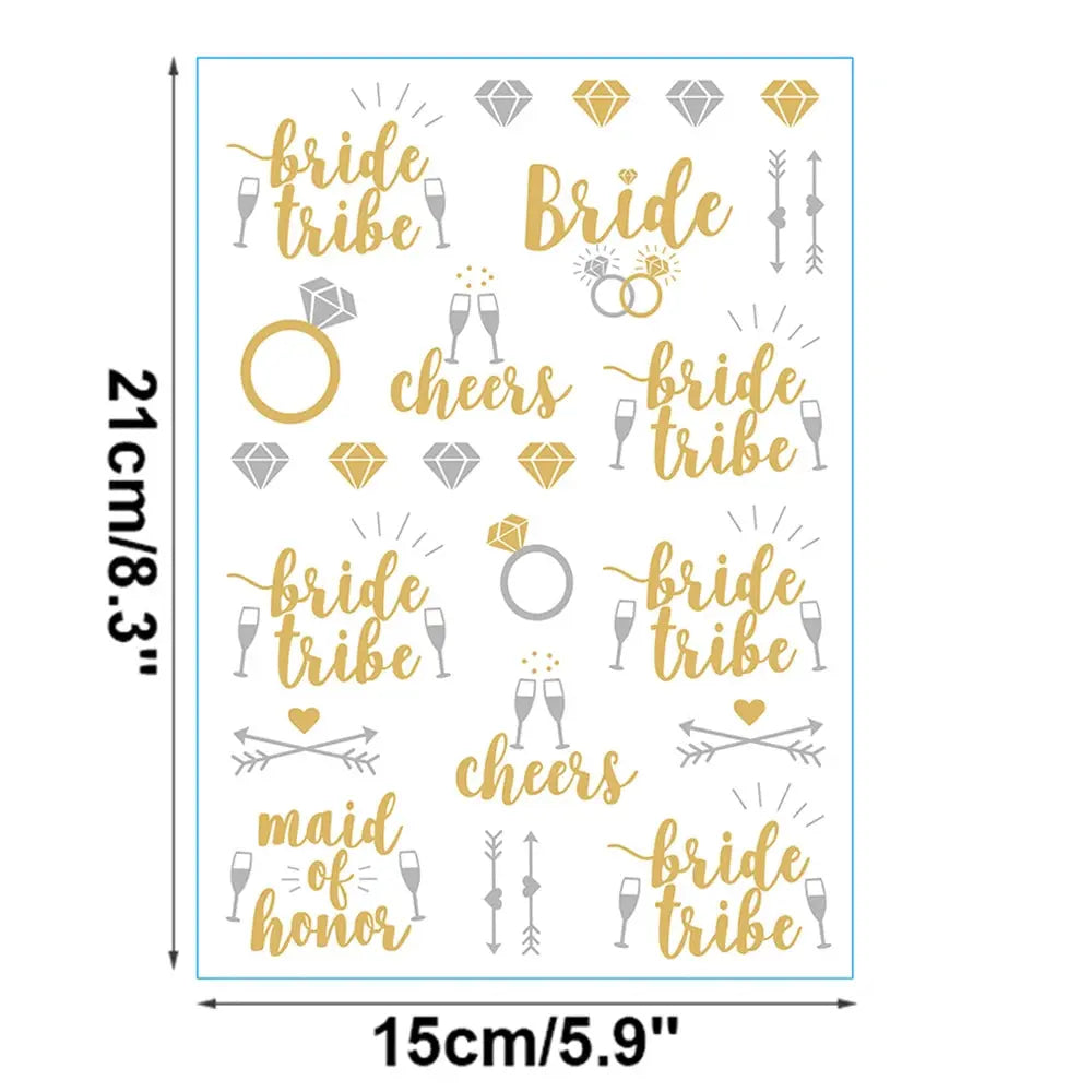Bachelorette Party Temporary Tattoos Rose Gold Bride To Be Sticker Team Bride To Be Bridesmaid Wedding Hot Stamping Gifts Favors The Hen Planner