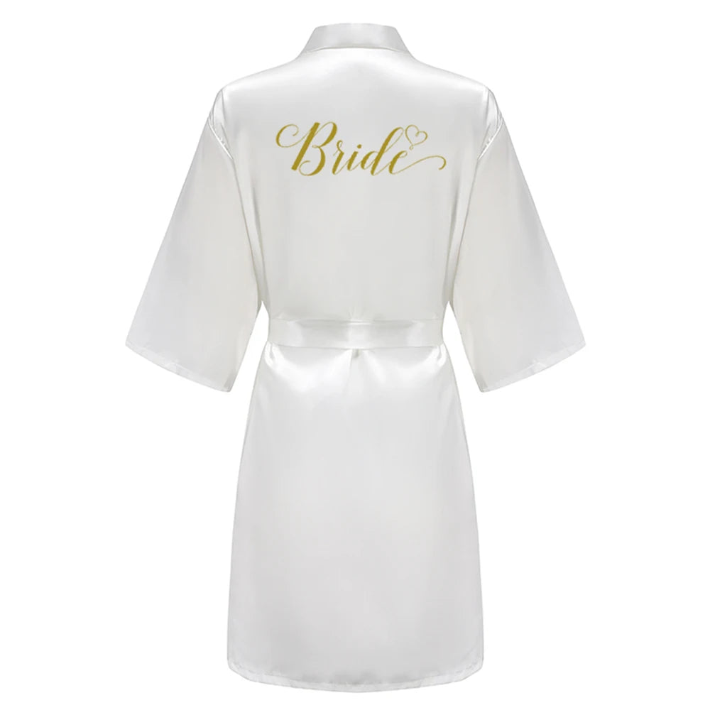 Satin Bridal Robe for Bride & Bridal Party | Bride, Bridesmaid, Team Bride & Bride Squad
