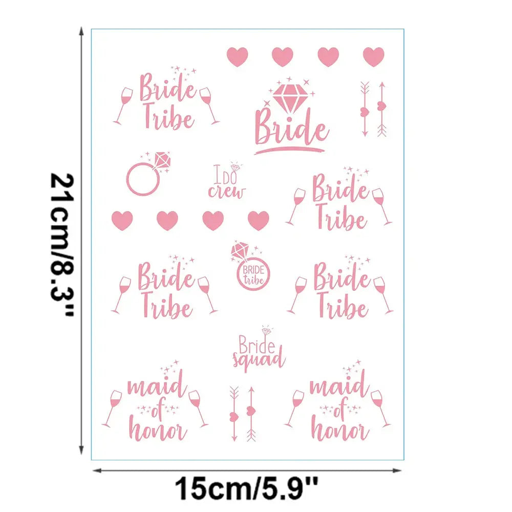Bachelorette Party Temporary Tattoos Rose Gold Bride To Be Sticker Team Bride To Be Bridesmaid Wedding Hot Stamping Gifts Favors The Hen Planner