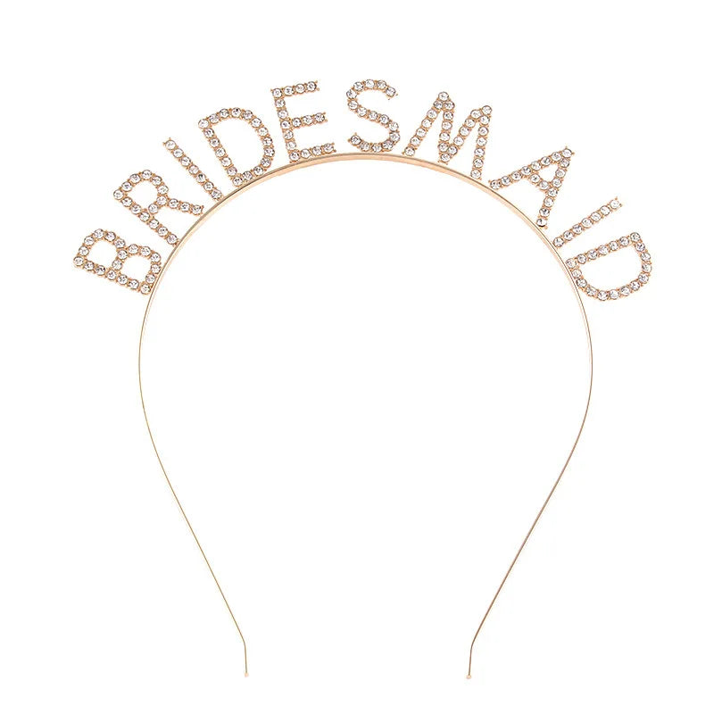 Bridesmaid Crystal Letter Headband (Rose Gold, Silver or Gold)