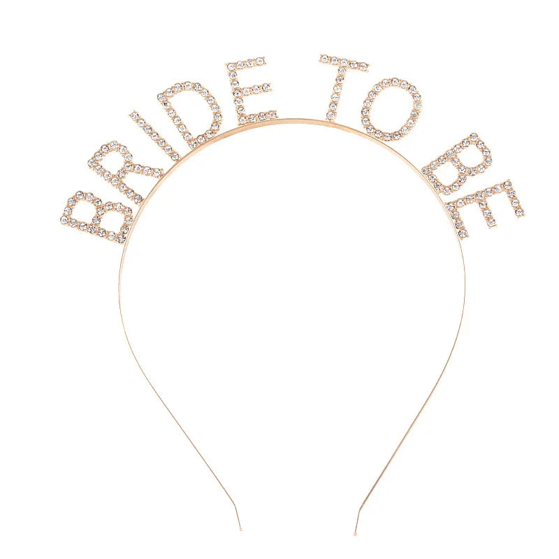 Bride To Be Crystal Letter Headband (Silver, Gold, or Rose Gold)