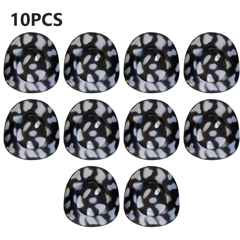 10PCS Mini Cowboy Hat Shooter Topper Disco Cowgirl Hats for Bachelorette Party Favors Bridal Party Gifts Wine Bottle Drink Tops The Hen Planner