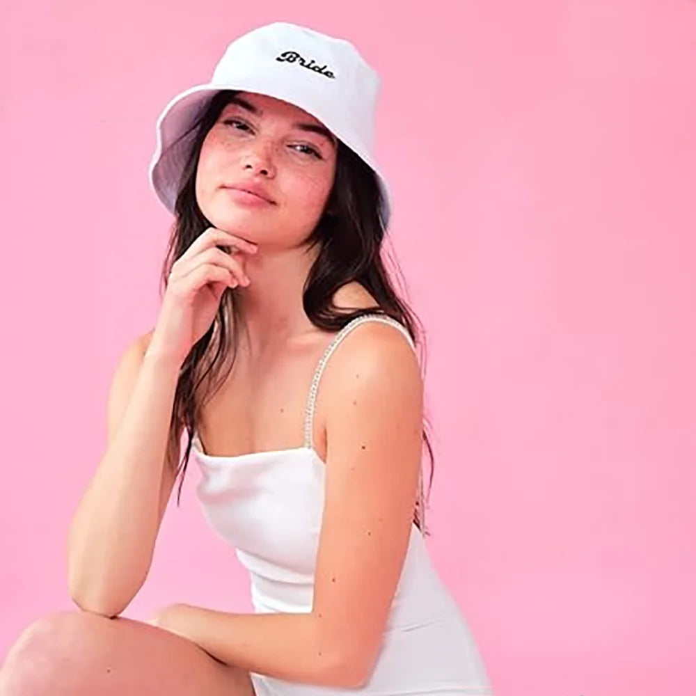 Bride White Bucket Hat – Soak Up the Sun