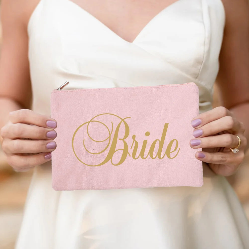 Bride & Team Bride Makeup Bag – Lightweight Hen Party Cosmetic Pouch