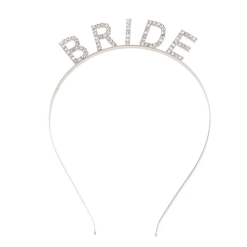 Bride Crystal Letter Headband (Silver, Gold, or Rose Gold)