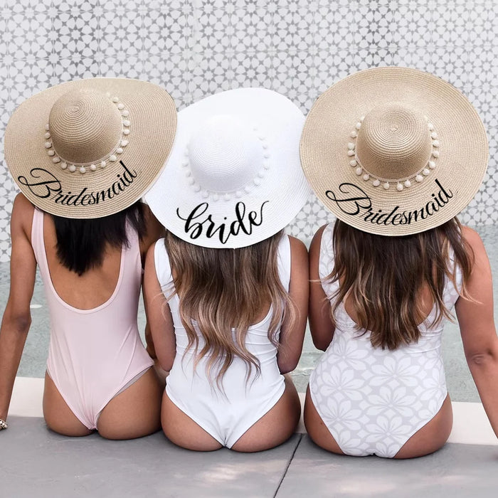 Bride & Bridesmaid Beach Hats